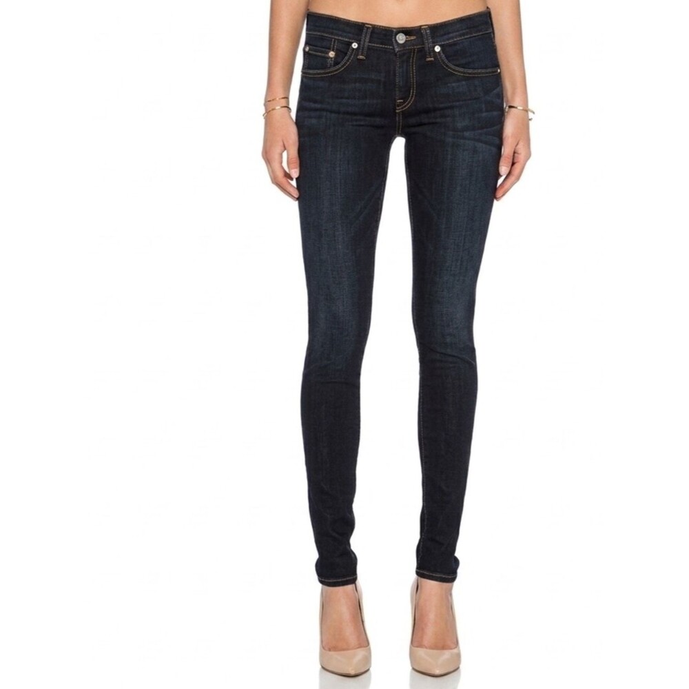 Rag & Bone Skinny Jeans Bedford Medium Blue Wash W1502K089BED Size 27
